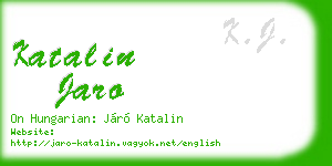 katalin jaro business card